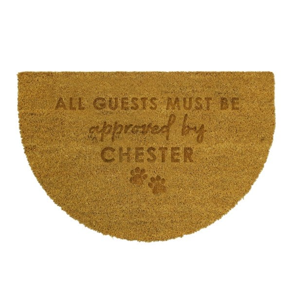 Personalised Memento Company Personalised Approved By The Pet Half Moon Indoor Doormat