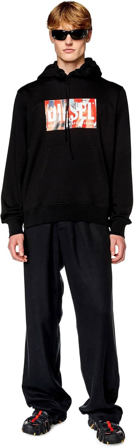 Diesel Torn Modern Hoodie - Black