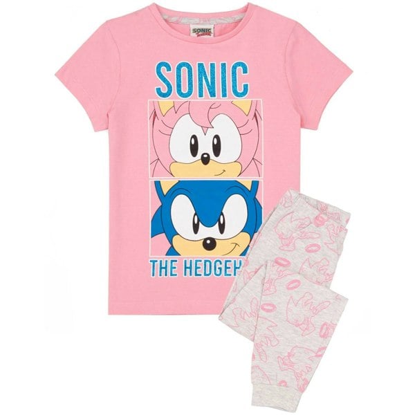 Sonic The Hedgehog Girls Pyjama Set - Pink/Grey