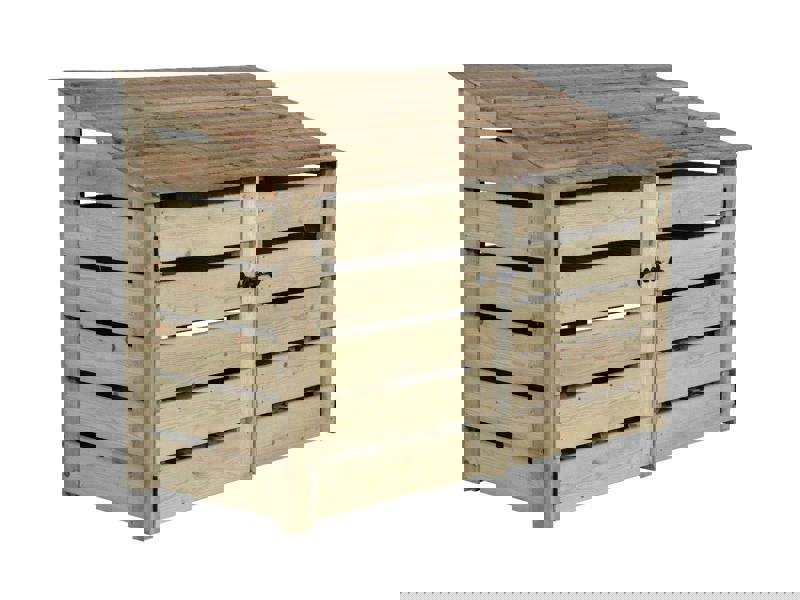 Arbor Garden Solutions Slatted Wooden Log Store with Doors W-187cm, H-126cm or 180cm, D-88cm