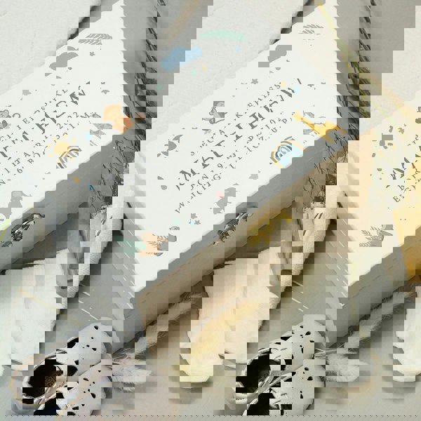 Personalised Memento Company Personalised Safari Animals Small Wooden Keepsake Box