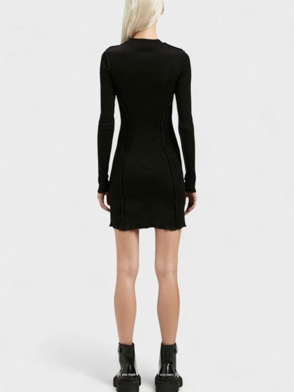 Palm Angels Logo Dress Long Sleeve Black - Supplied FashionPalm Angels