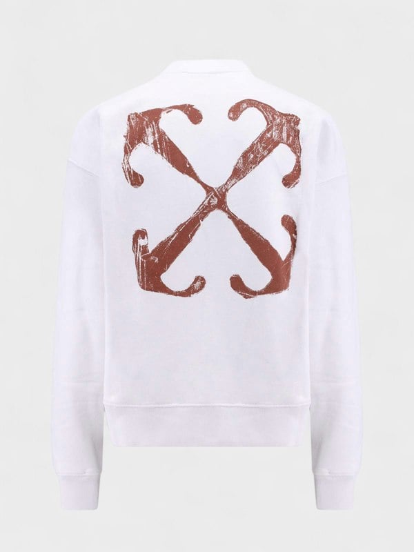 Off-White Scratch Arrow Skate Crewneck White