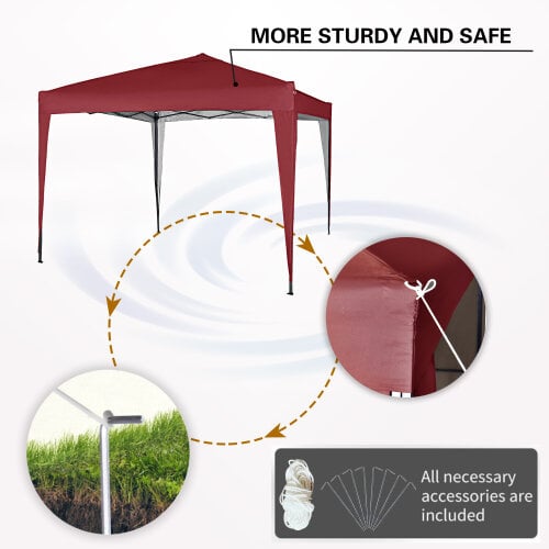3x3m Pop up Gazebo Outdoor Patio Canopy Tent Red 4