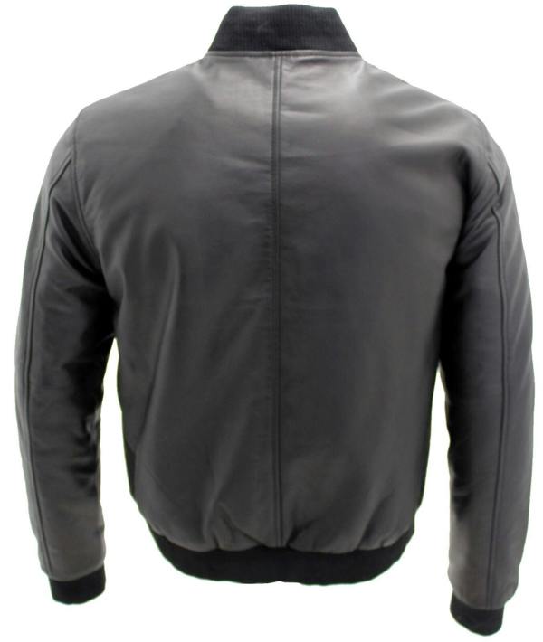 Infinity Leather Mens Varisty Classic Leather Bomber Jacket