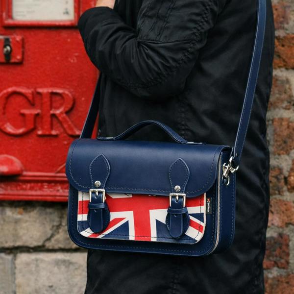 Zatchels Union Jack Midi Satchel - Navy