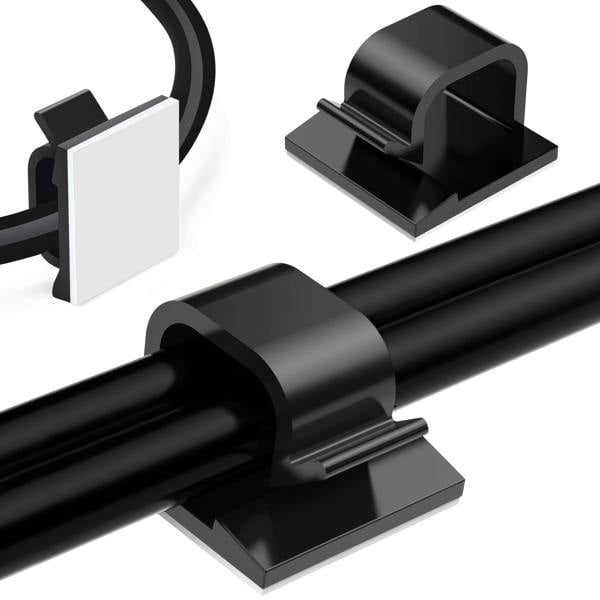 ULTRICS Cable Clips, Self Adhesive Cable Holder Clips for Cable Management and Wire Organisation