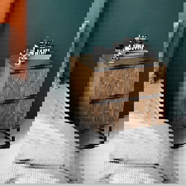 Pine Bedside Table, Oak-Weilai Concept-Weilai Concept