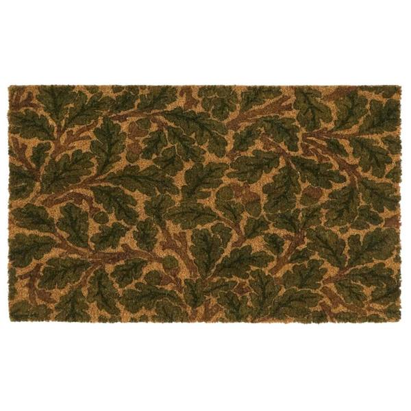 Doormat with leaf pattern on a white background