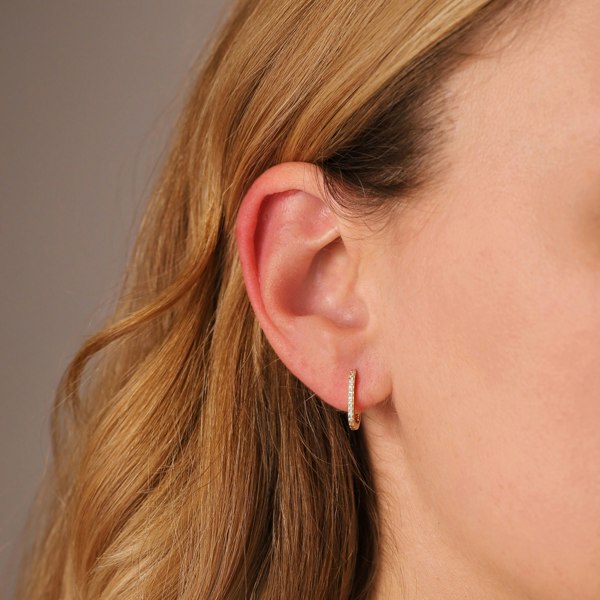 Gold Trip Everyday Crystal U Hoop Earrings