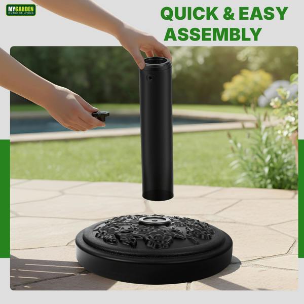 My Garden Outdoor Living My Garden Parasol Base 15kg-Heavy Duty Outdoor Umbrella Stand-Adjustable Knob & Locks Parasols Securely for Patio & Garden