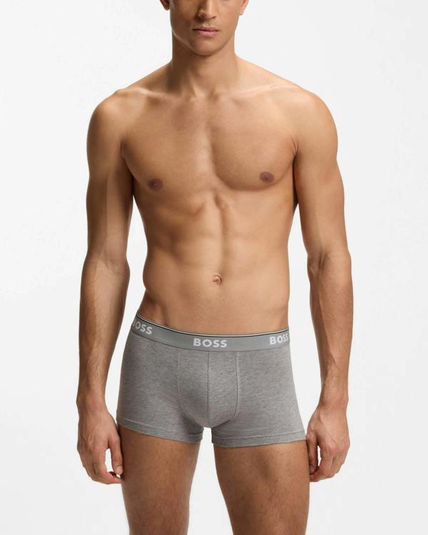 BOSS Orange 3 Pack Mens Power Trunks NOS - Open Grey 061 | CHO | Designer Mens Underwear
