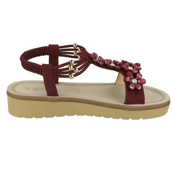 Savannah Ladies Savannah Flower Beaded Sandals