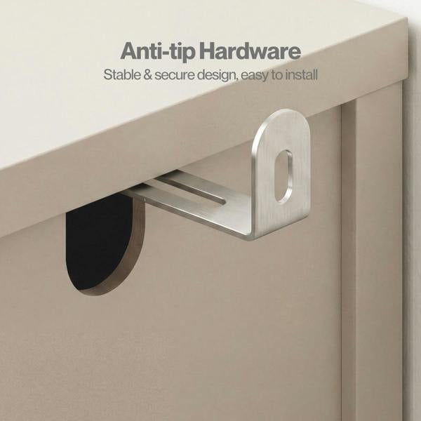 Levede Slim Bathroom Cabinet Tall Fluted Storage Cupboard Adjustable Shelf Cream