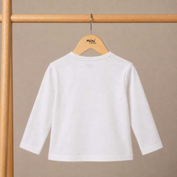 Girls White Single Knit Top