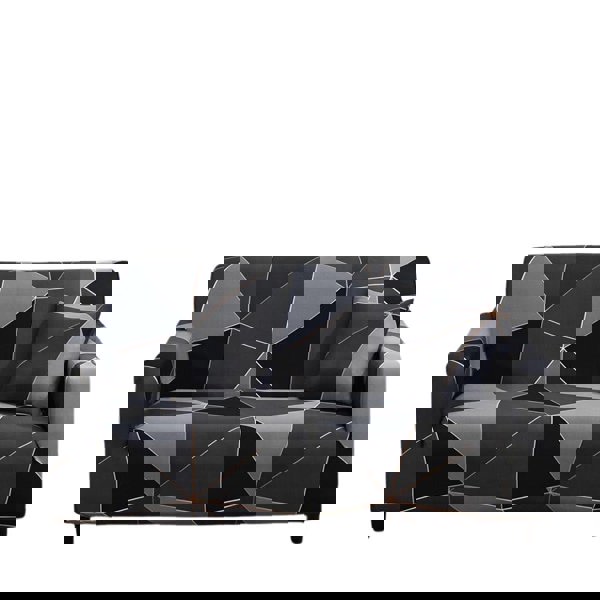 Anyhouz Anyseat 3 Seater Sofa Cover Gray Triangular Geometric Style and Protection For Living Room Sofa Chair Elastic Stretchable Slipcover