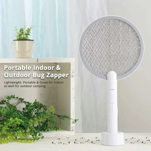 Senelux Electric Rechargeable USB Fly Swatter & Bug Zapper 2-in-1 Racket Fly Killer