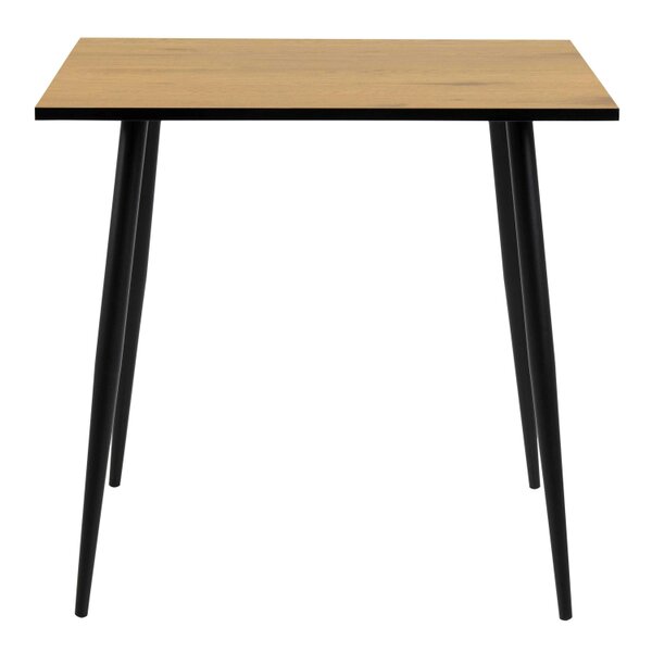 Wyld Haus Venice 4 Seater Square Wild Oak Effect Dining Table with Black Steel Legs