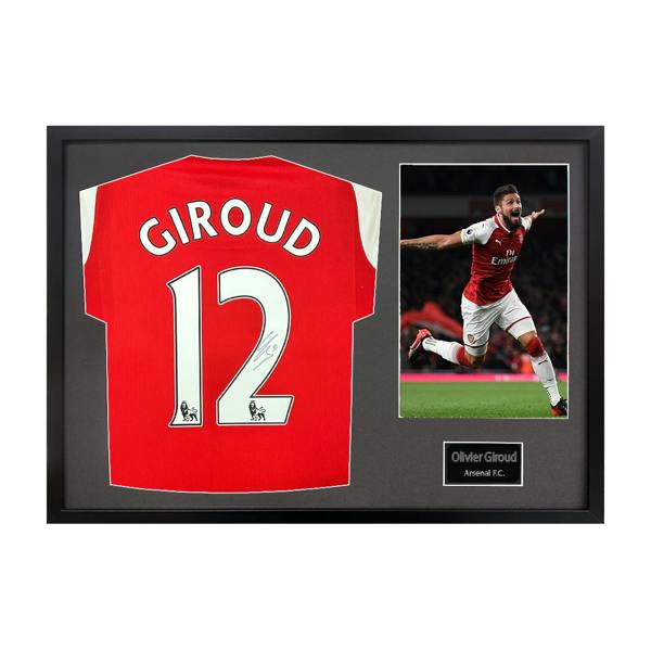 Olivier Giroud Signed Arsenal Shirt Classic Frame