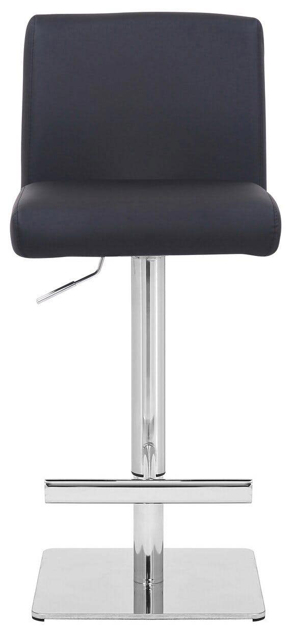 Lamboro Snella Deluxe Breakfast Bar Stool, Height Adjustable Swivel Gas Lift, Home Bar & Kitchen Real Leather Barstool, Black