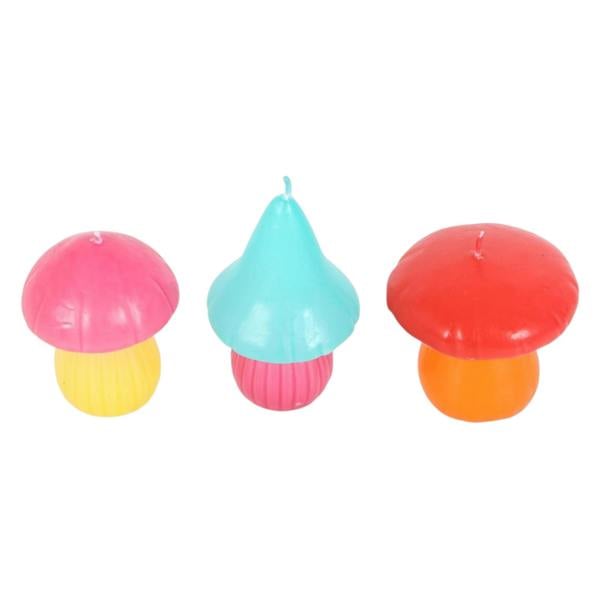 Kingsbury Gifts Set of 3 Unscented Decorative Mushroom Candles
