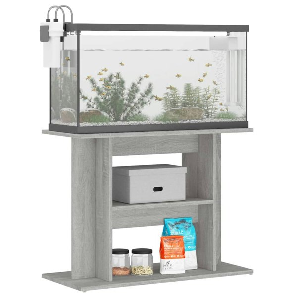 Berkfield Aquarium Stand Grey Sonoma 80x35x60 cm Engineered Wood