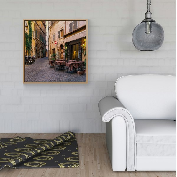 Warren Reed Cozy Rome Street Framed Canvas