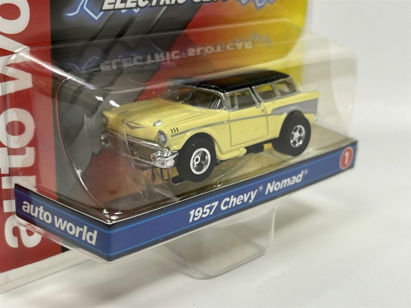 Auto World Slot Cars 1957 Chevy Noman Yellow HO Scale Slot Car X Traction Auto World SC368-1