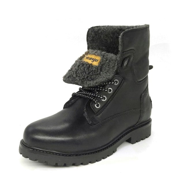 Wrangler Aviator Mens Hi Leg Lace Up Leather Warm Boots