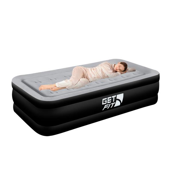 Get Fit Blow Up Air Bed with Built In Electric Pump- Free Pillow - Elevated Air Mattress - Single
