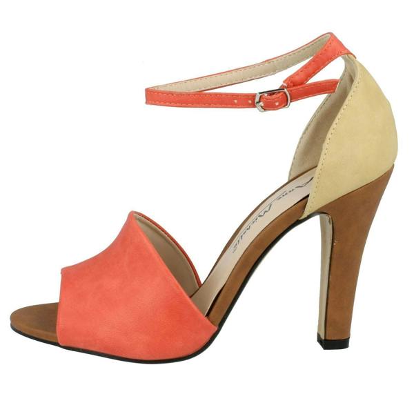 Anne Michelle Ladies Anne Michelle Ankle Strap Peep Toe Heeled Sandals