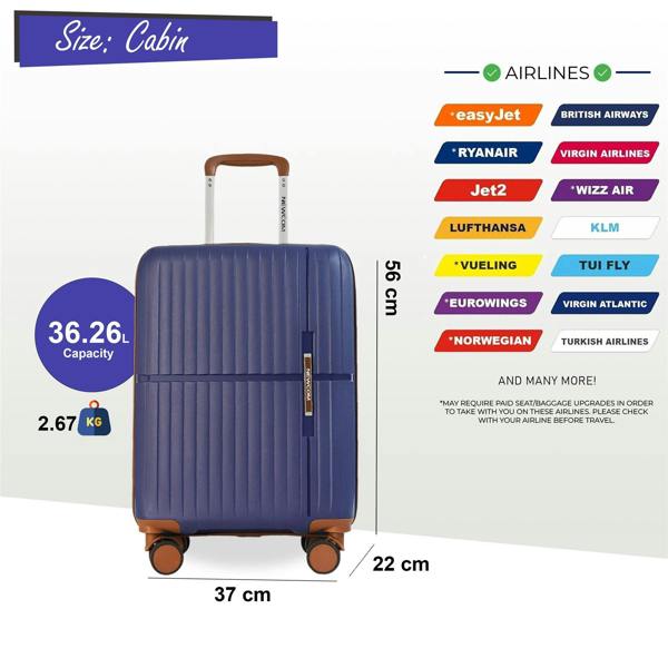 Infinity Luggage Strong Hard Shell Suitcase Set 8 Wheel Cabin Luggage Holiday Travel Case