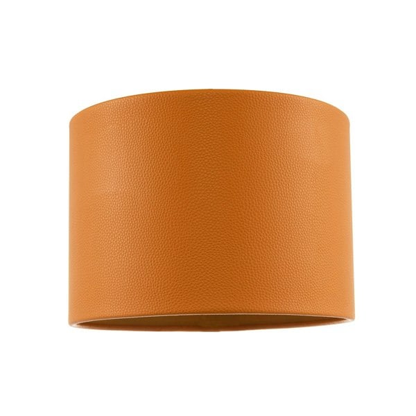 Classic Dark Mustard Faux Leather Lamp Shade with Inner Cotton Lining Image 1