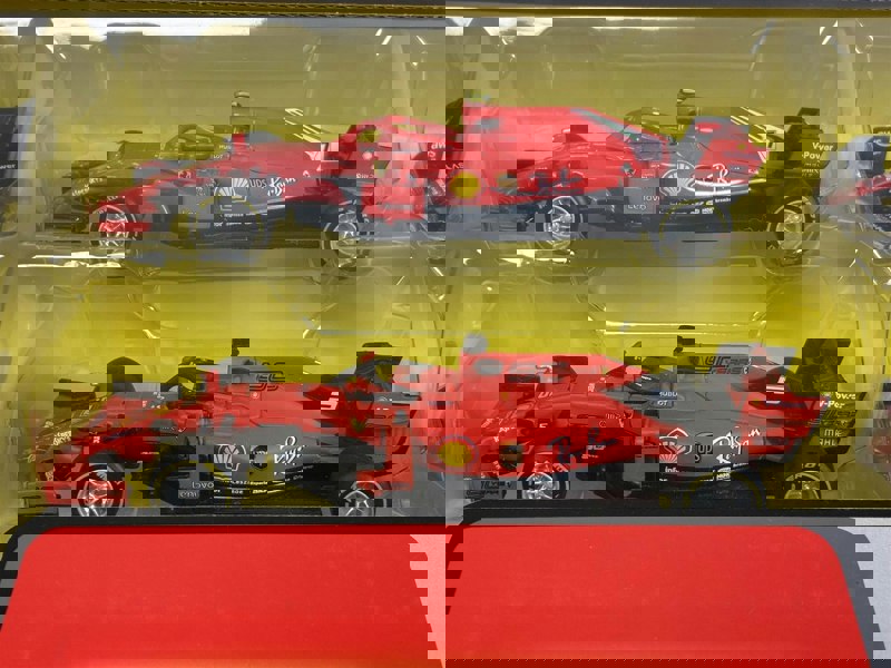 Ferrari Formula 1 Set of 7 Cars with Display Stand 1:43 Scale Bburago 36864