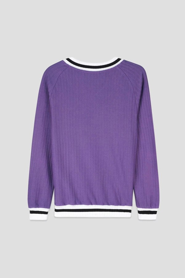 ENORSIA Womens V-Neck Herringbone effect sweatshirts