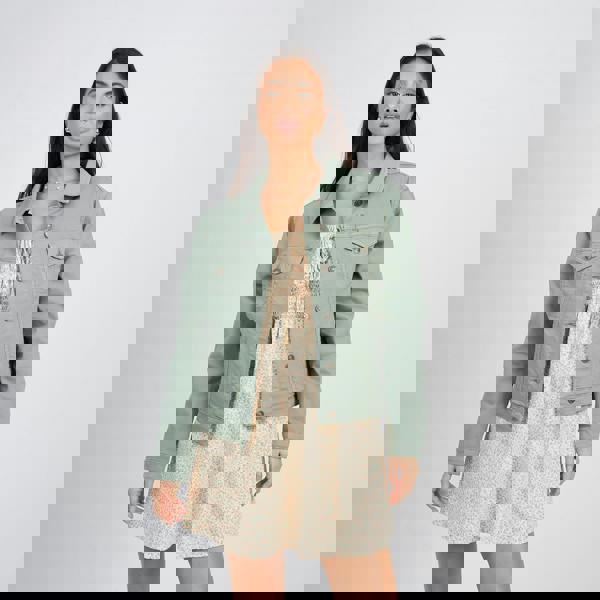 Brave Soul Khaki Denim Jacket - Khaki Image 1