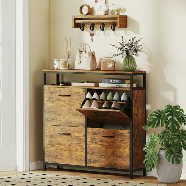 Flip-down Shoe Cabinet
