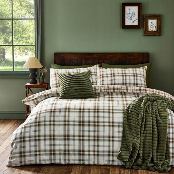 Kelso Check Burnt Orange Duvet Cover Set