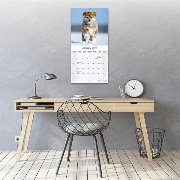 Akita Calendar 2027, Wall Calendars, Month To View, Dogs, Gift