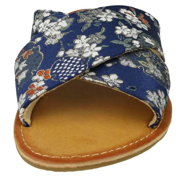 Savannah Ladies Savannah Cross Strap Patterned Mules