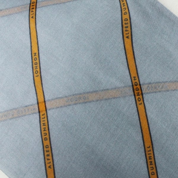 Dunhill fine silk and wool blend selvedge patterned tubular scarf