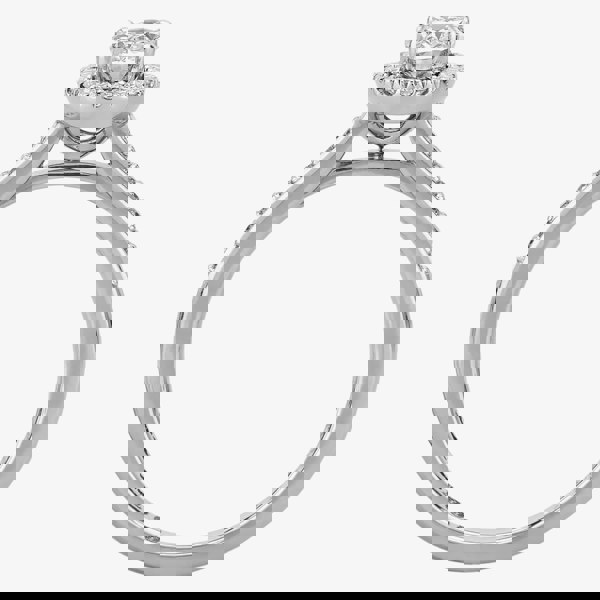 1888 Collection Platinum Oval Cut 0.60ct Diamond Cluster Ring DSC41