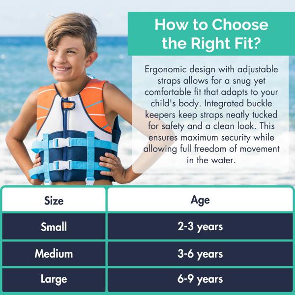 Limmys Premium Neoprene Swim Vest - Sunset Blue