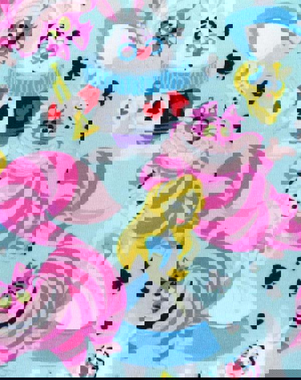 Disney Alice in Wonderland GirlsBlue Short Sleeve Skater Dress