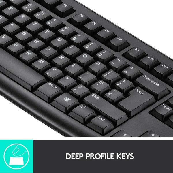 Dyzi MK270 Wireless Keyboard & Mouse 2.4GHz UK QWERTY Layout Black