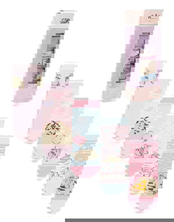 Pusheen Girls Multicoloured Sweet Pizza Party Calf Socks Set of 5