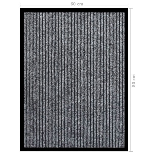Berkfield Doormat Striped Grey 60x80 cm