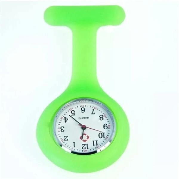 ATEK Silicone Nurse Fob Watch Quartz Tunic Brooch Green