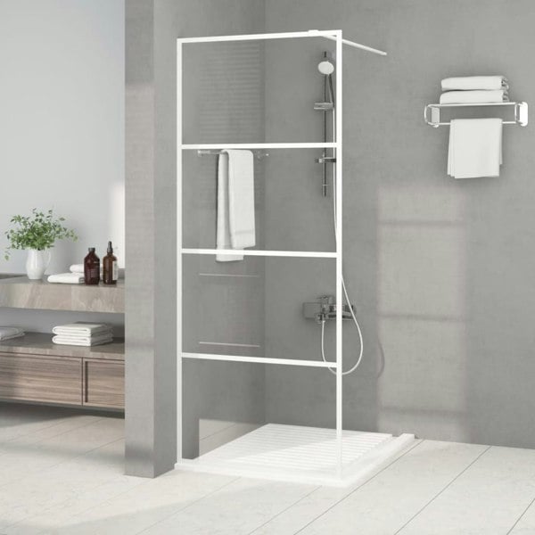 Berkfield Walk-in Shower Wall White 80x195 cm Clear ESG Glass