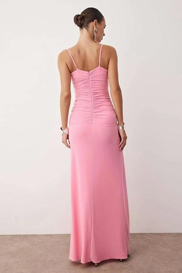 WOVCOR Knitted Long Elegant Evening Dress
